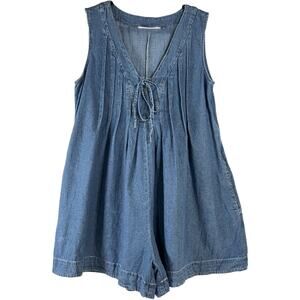 Altar d State Blue Chambray V Neck Sleeveless Romper Size XL